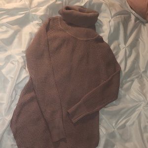 long sleeved turtle neck,pinky tan colour
